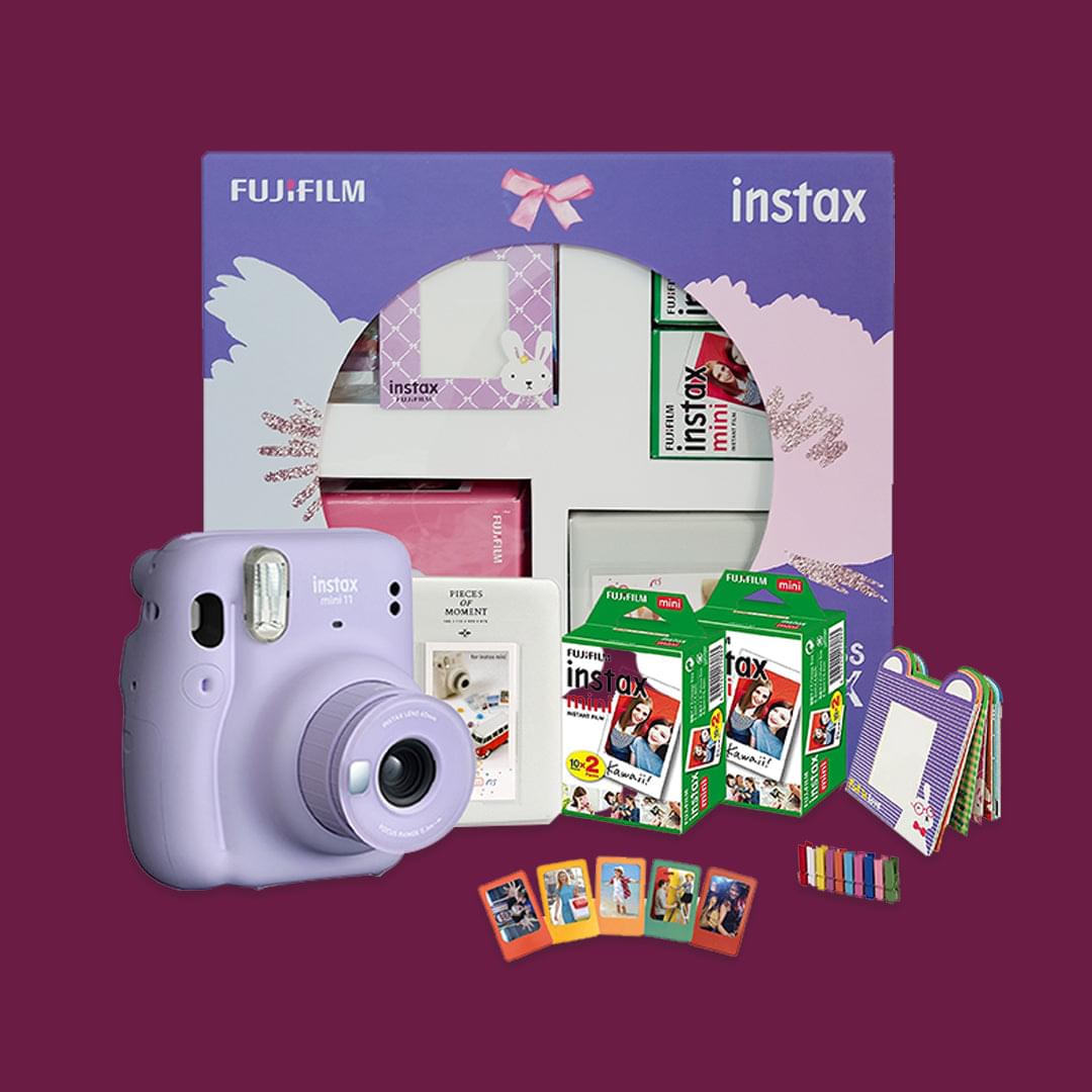 Fujifilm Instax Mini 11 Instant Camera Lilac Purple + MiniMate Accessories  Bundle + Color Filters, Album, Frames 